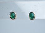 Green Onyx stud earring Silver 925