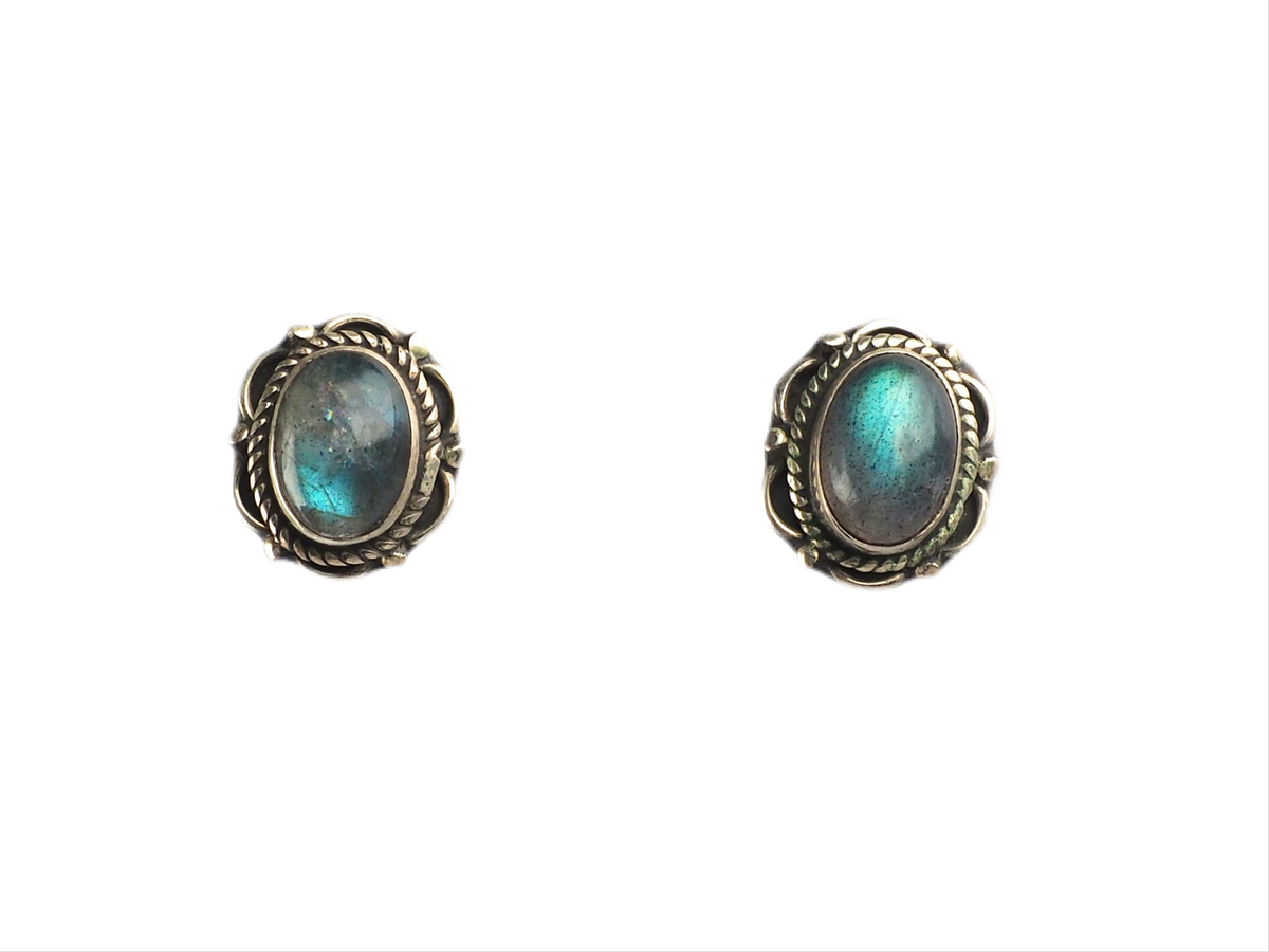 Labradorite stud earring Silver  925