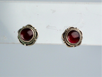 Garnet stud earring Silver 925