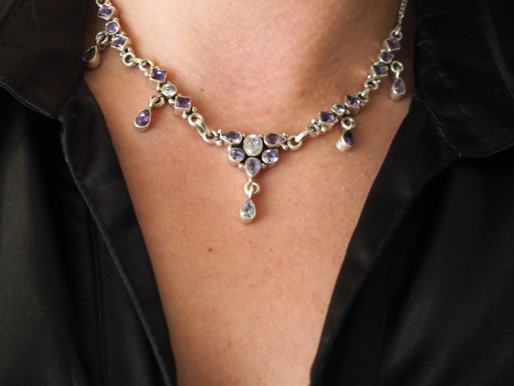 Amethist Necklace Silver 925