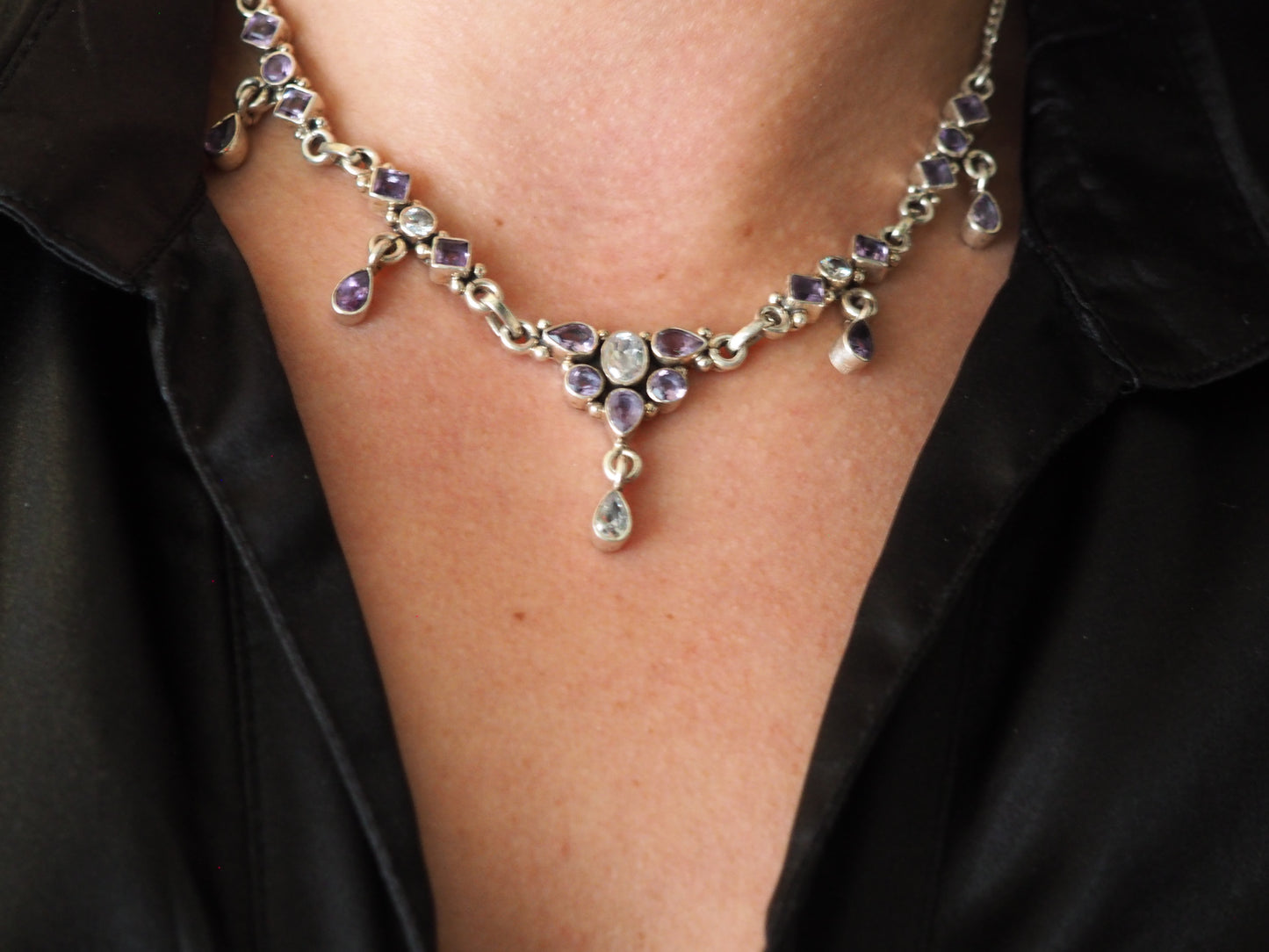 Amethist Necklace Silver 925