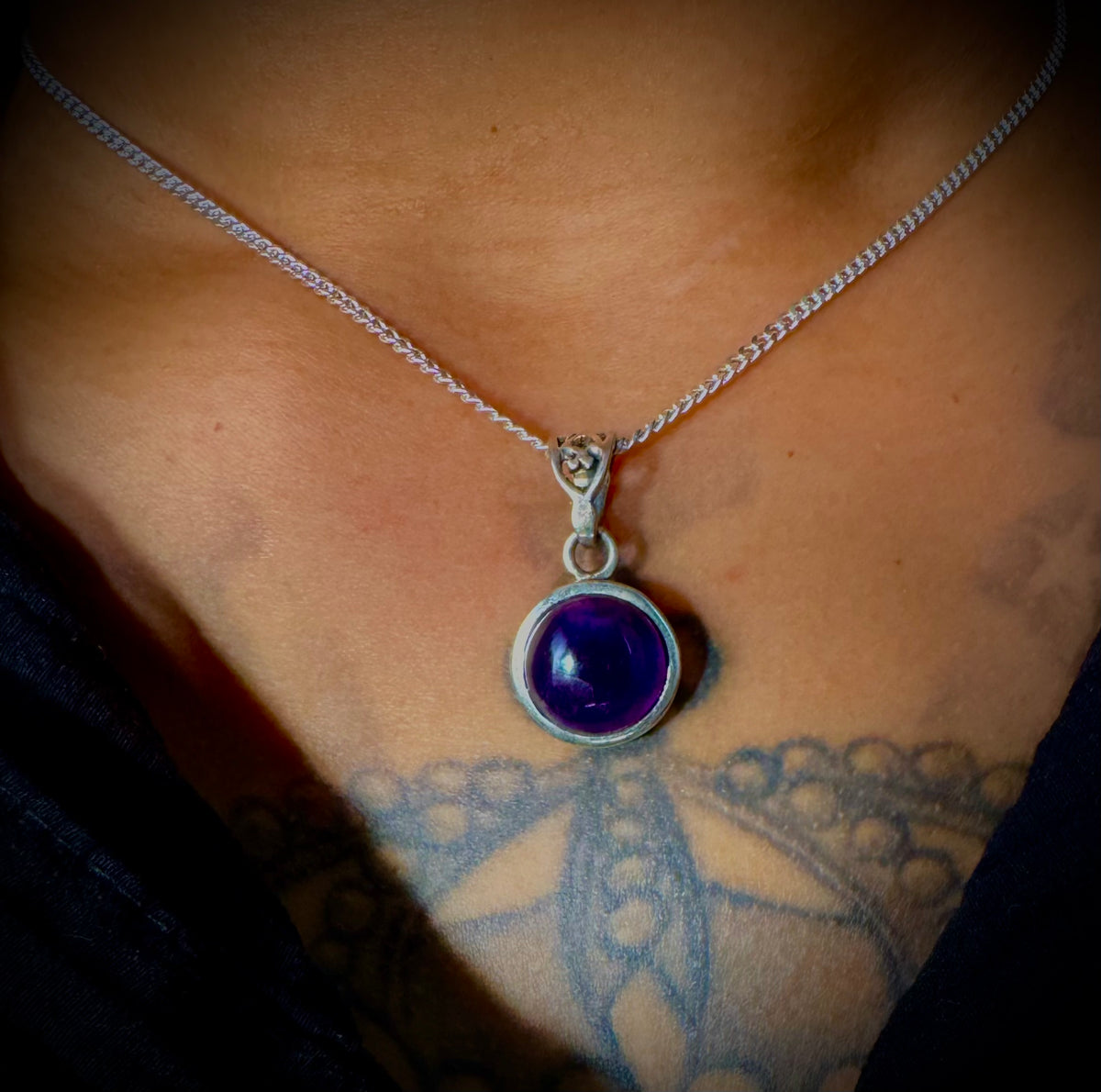 Amethist Round Pendant