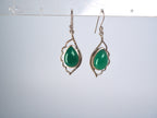 Green Onyx earpiece Silver 925
