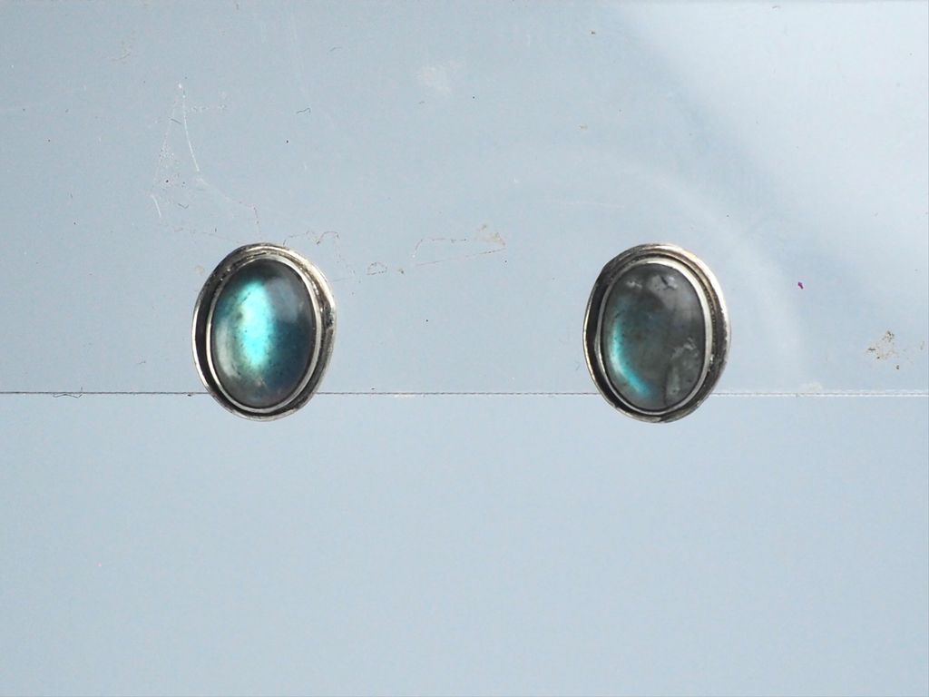 Labradorite stud earring Silver  925