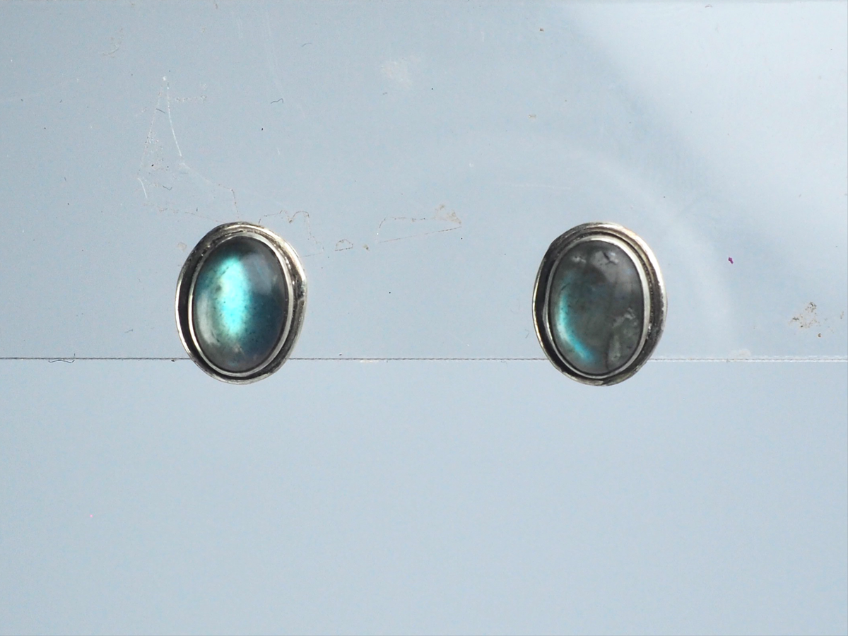 Labradorite stud earring Silver  925