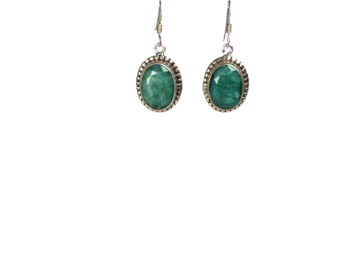 Green Emrald Earpiece Silver 925