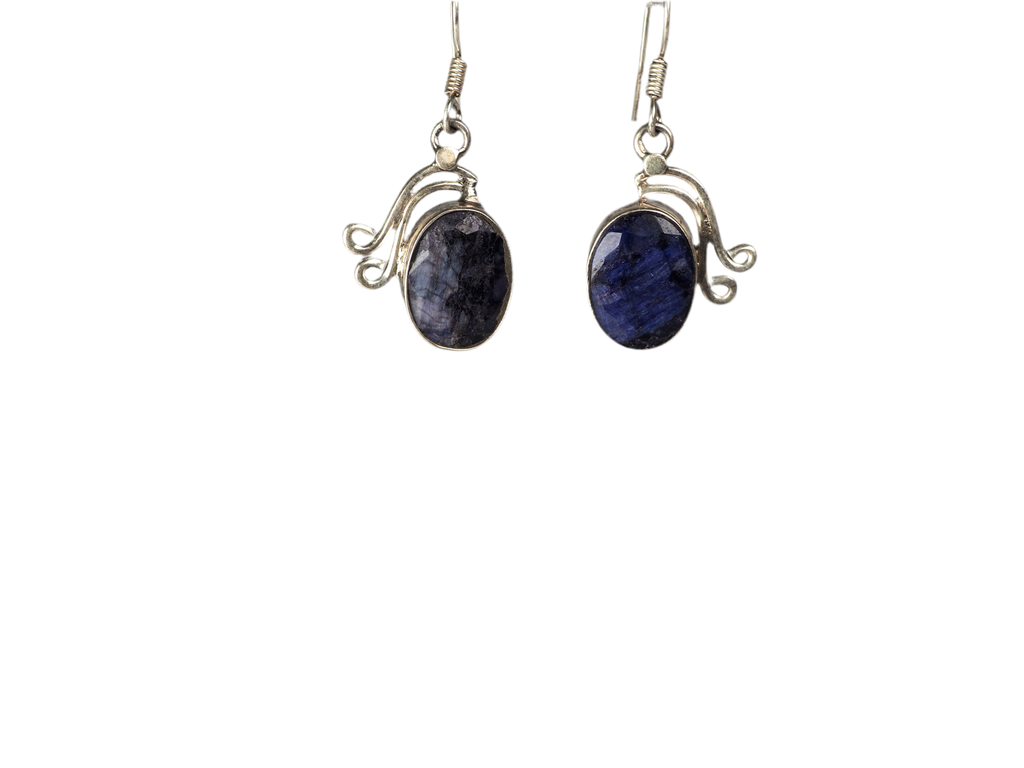 Blue Sapphire Earpiece Silver 925