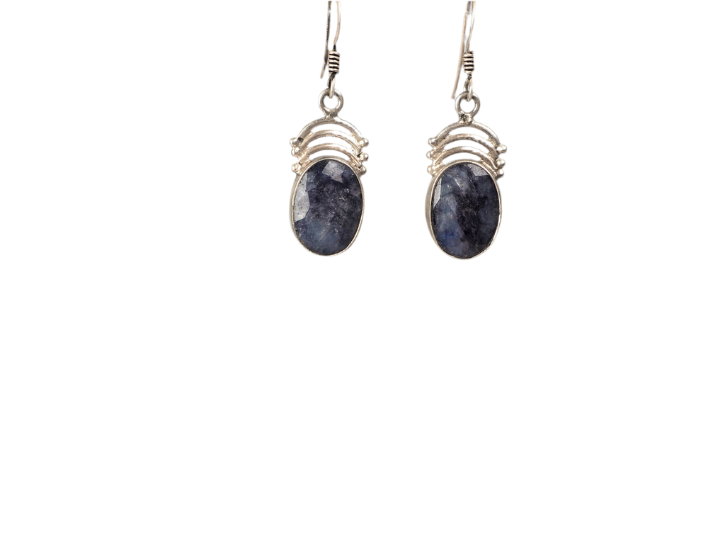 Blue Sapphire Earpiece Silver 925