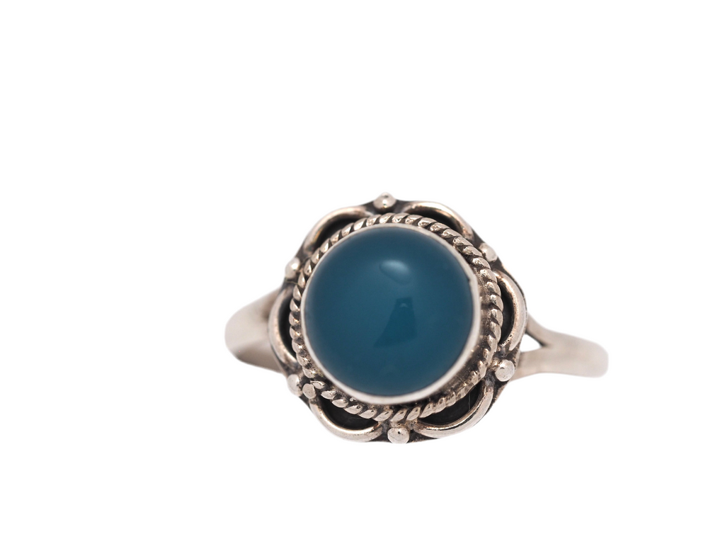 Flow Blue Agate Ring