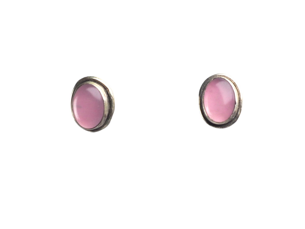 Rose Quartz stud earring Silver 925