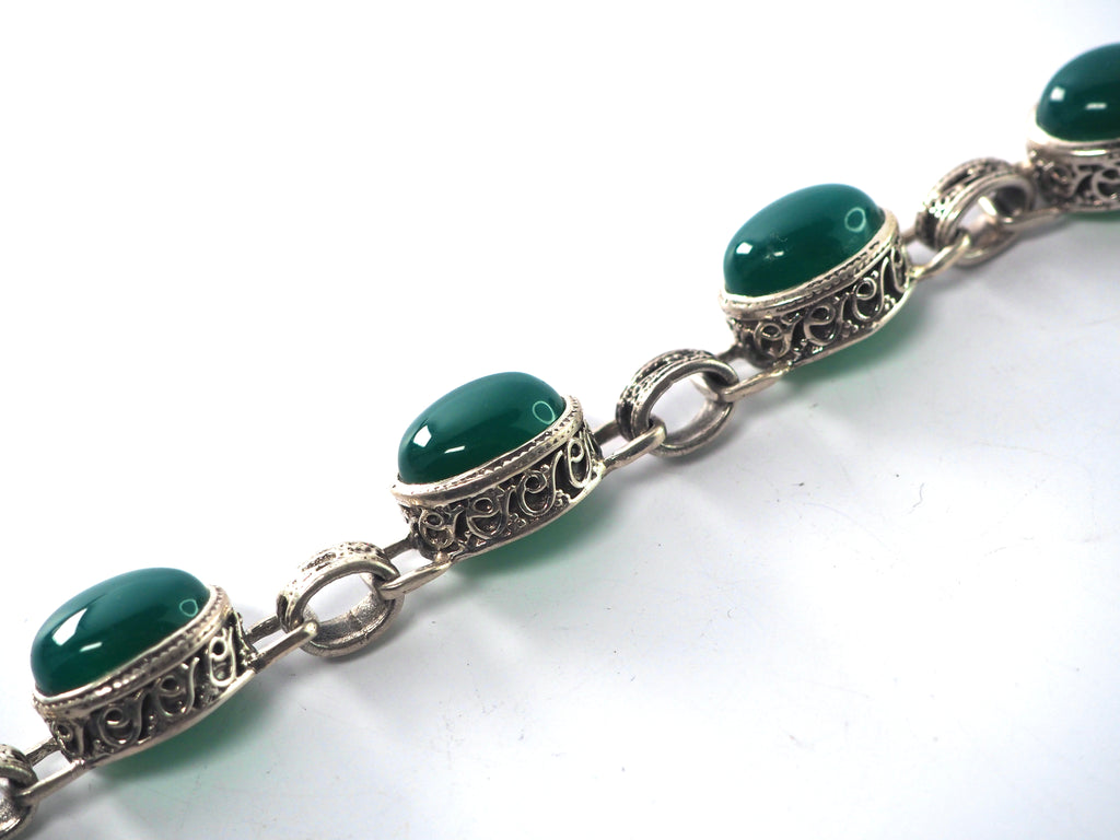 Green Onyx Bracelet Silver 925