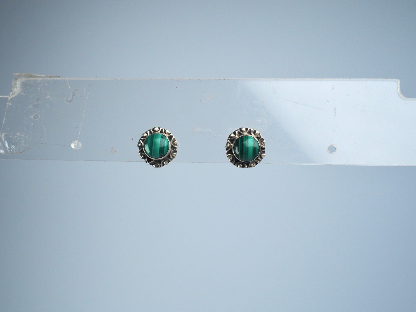 Malachiet stud earring Silver 925