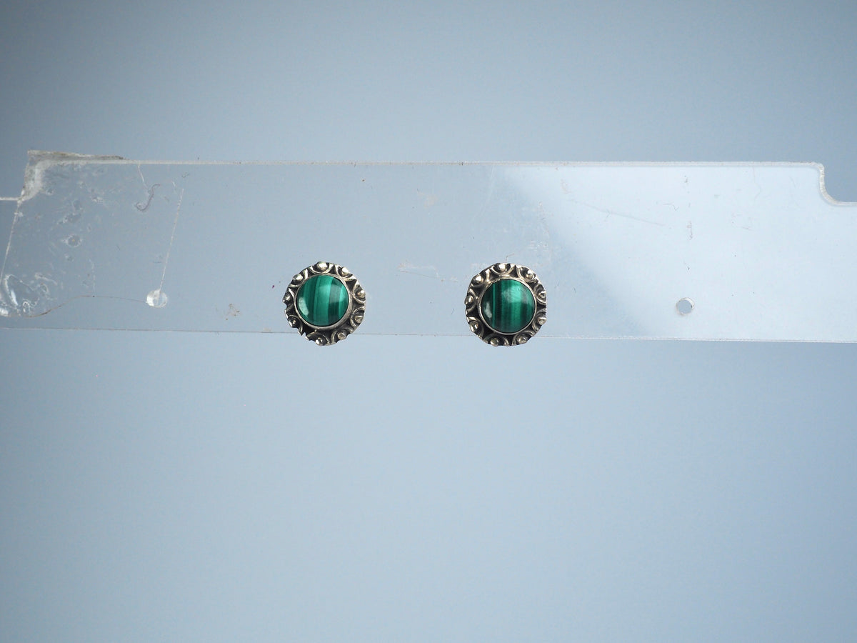 Malachiet stud earring Silver 925