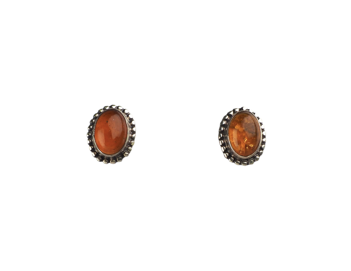 Amber stud earring Silver 925