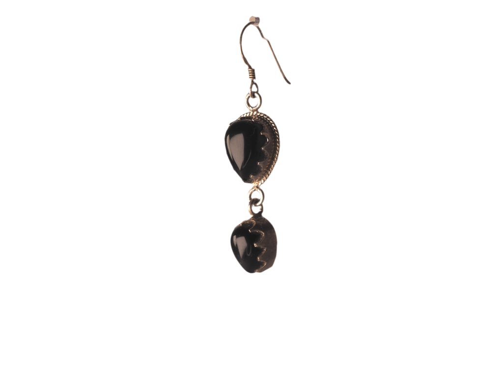 Black Onyx earpiece Silver 925