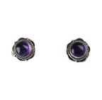 Amethist stud earring Silver 925