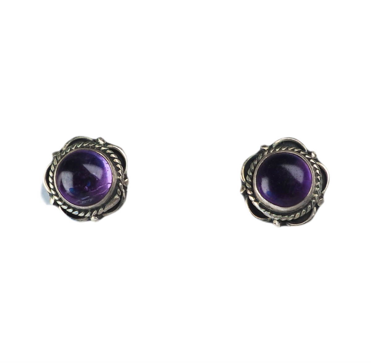 Amethist stud earring Silver 925