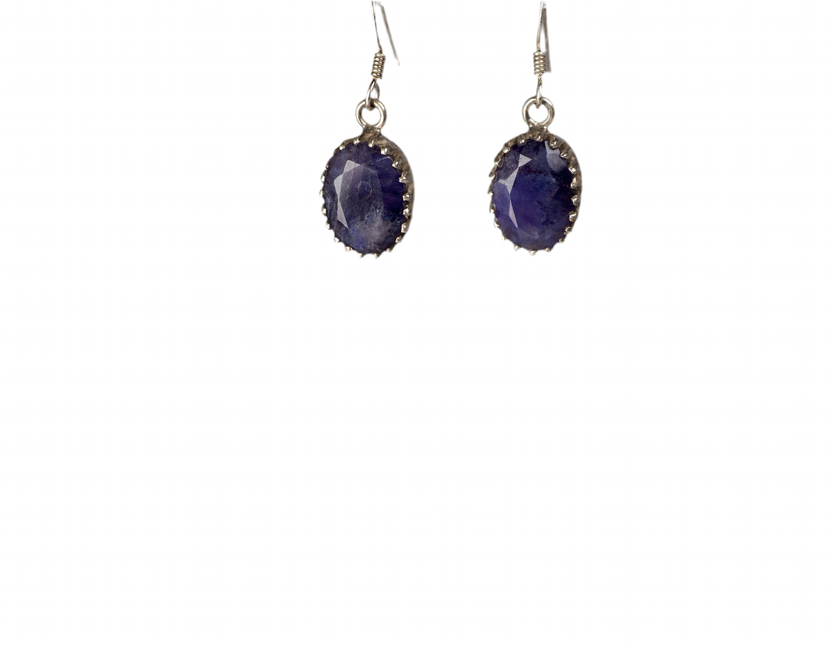 Blue Sapphire Earpiece Silver 925