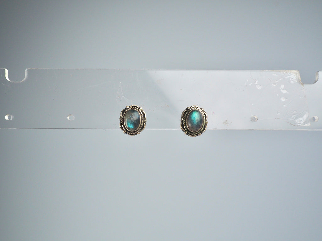 Labradorite stud earring Silver  925