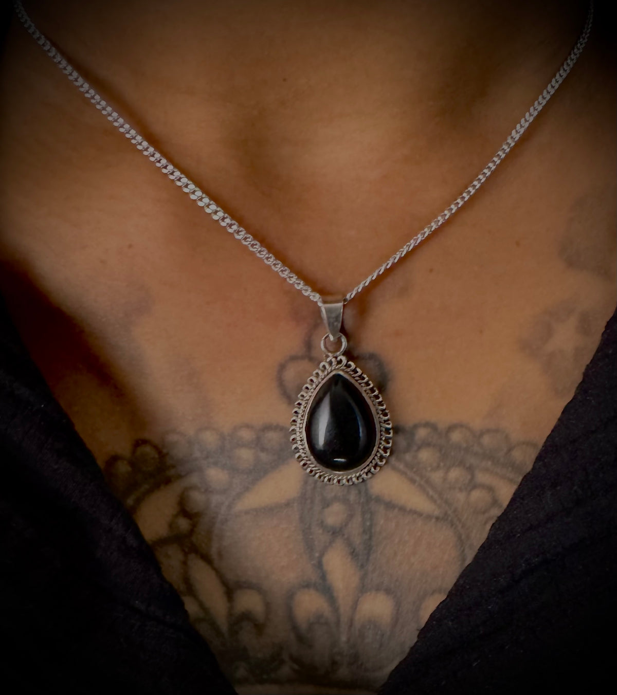 Onyx Shadow Drop Pendant