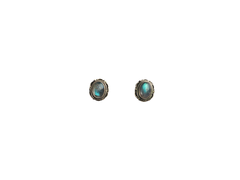 Labradorite stud earring Silver  925
