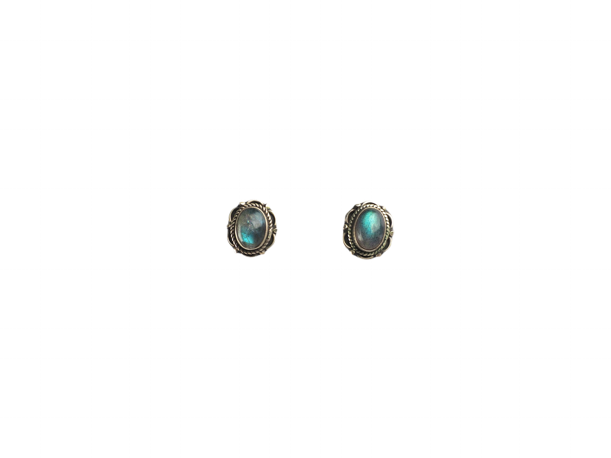 Labradorite stud earring Silver  925