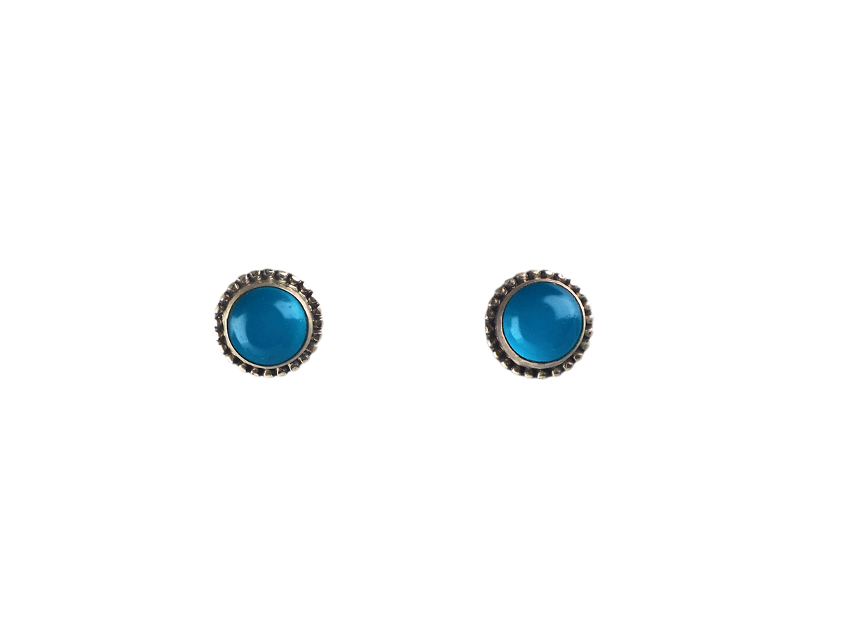 Blue agaat stud earring Silver 925