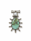 Groene Turqoise en parel pendant
