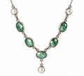 Green Emerald Treasure with Pearls