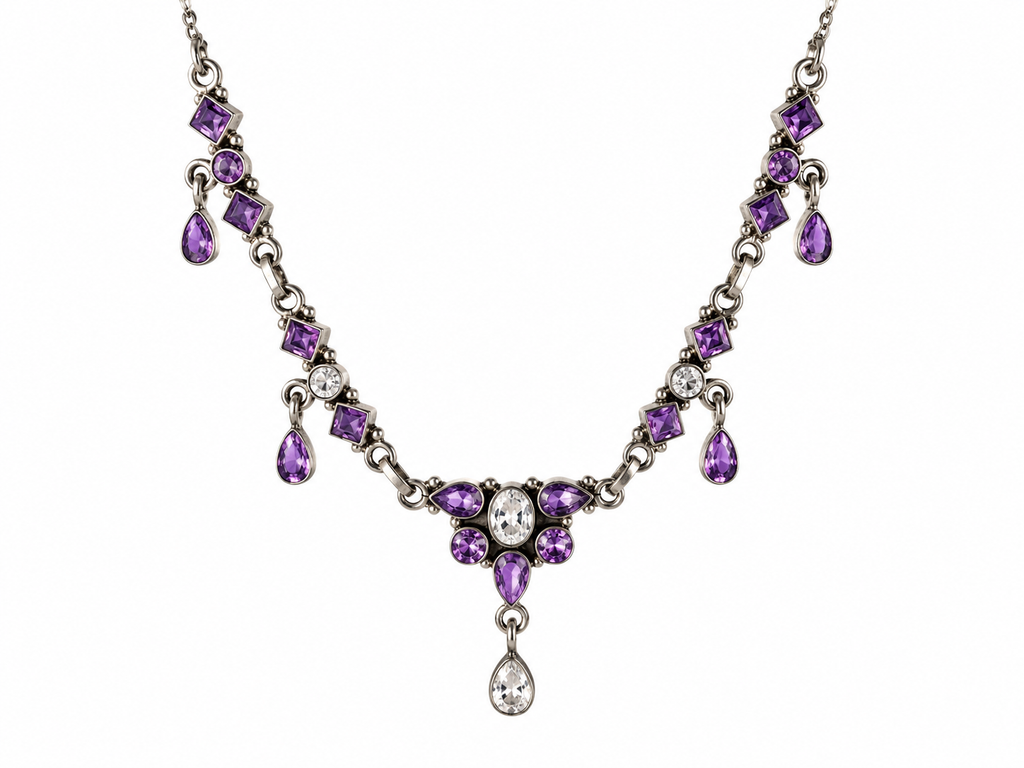 Amethist Necklace Silver 925
