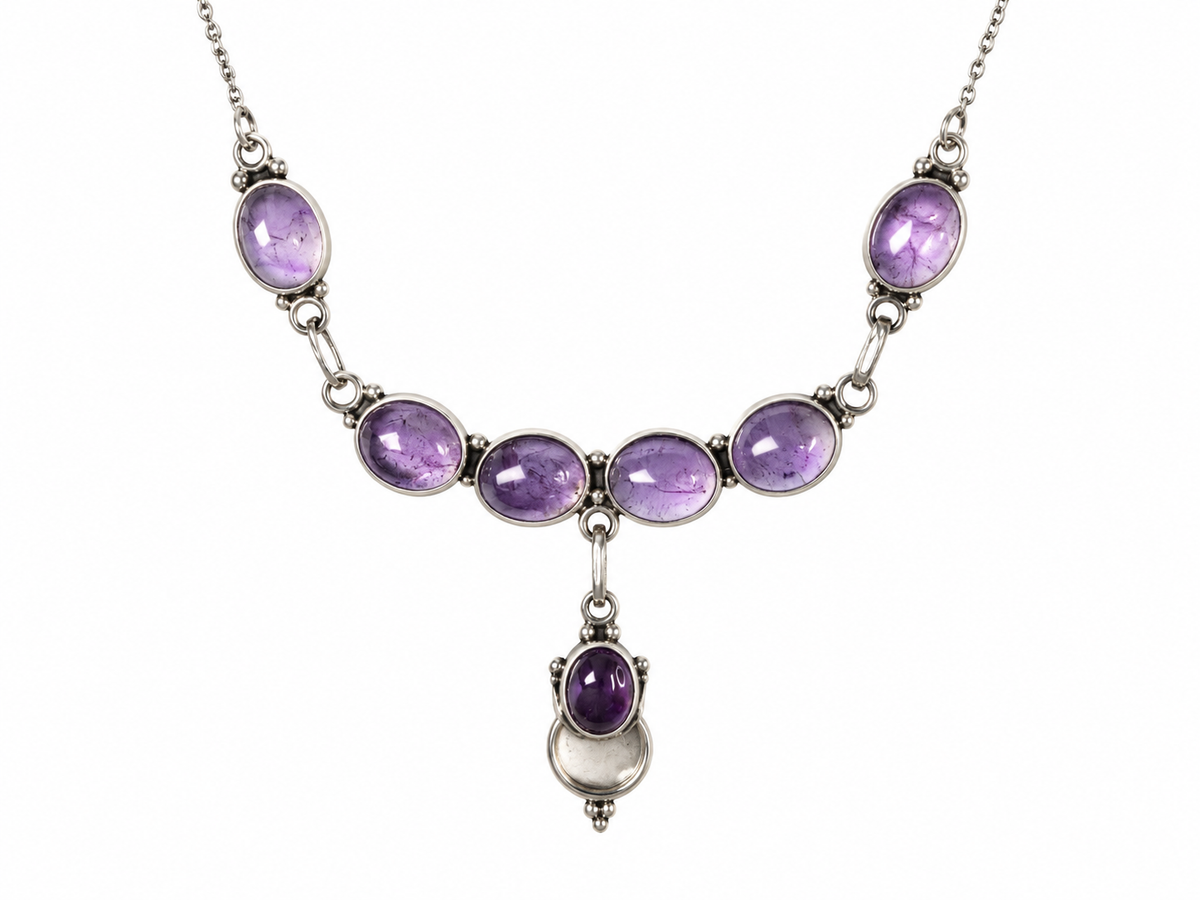 Amethist Necklace Silver 925