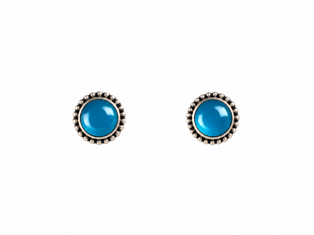 Blue agaat stud earring Silver 925