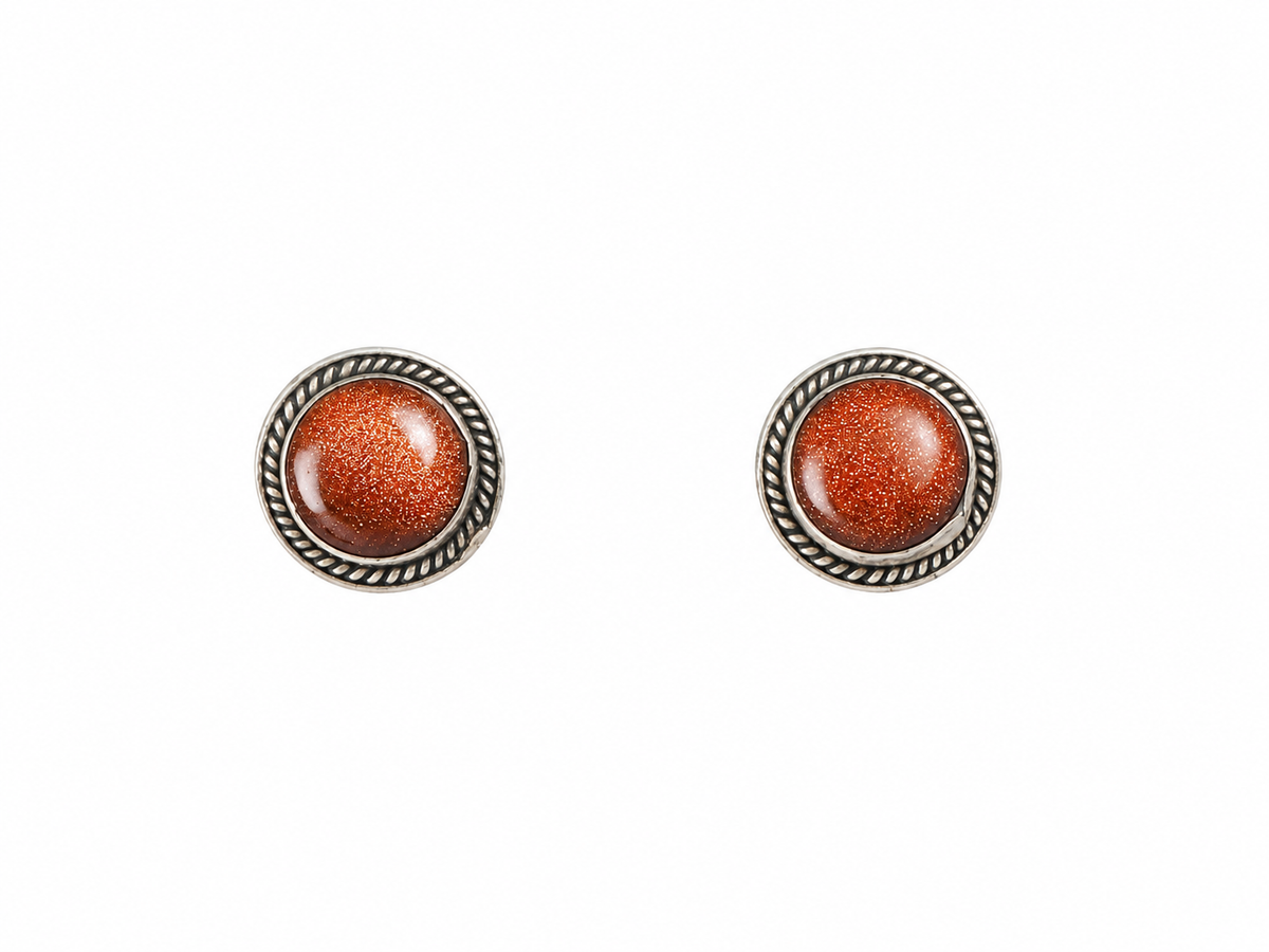 Sunstone stud earring Silver 925