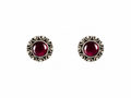 Garnet stud earring Silver 925