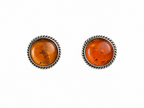 Amber stud earring Silver 925