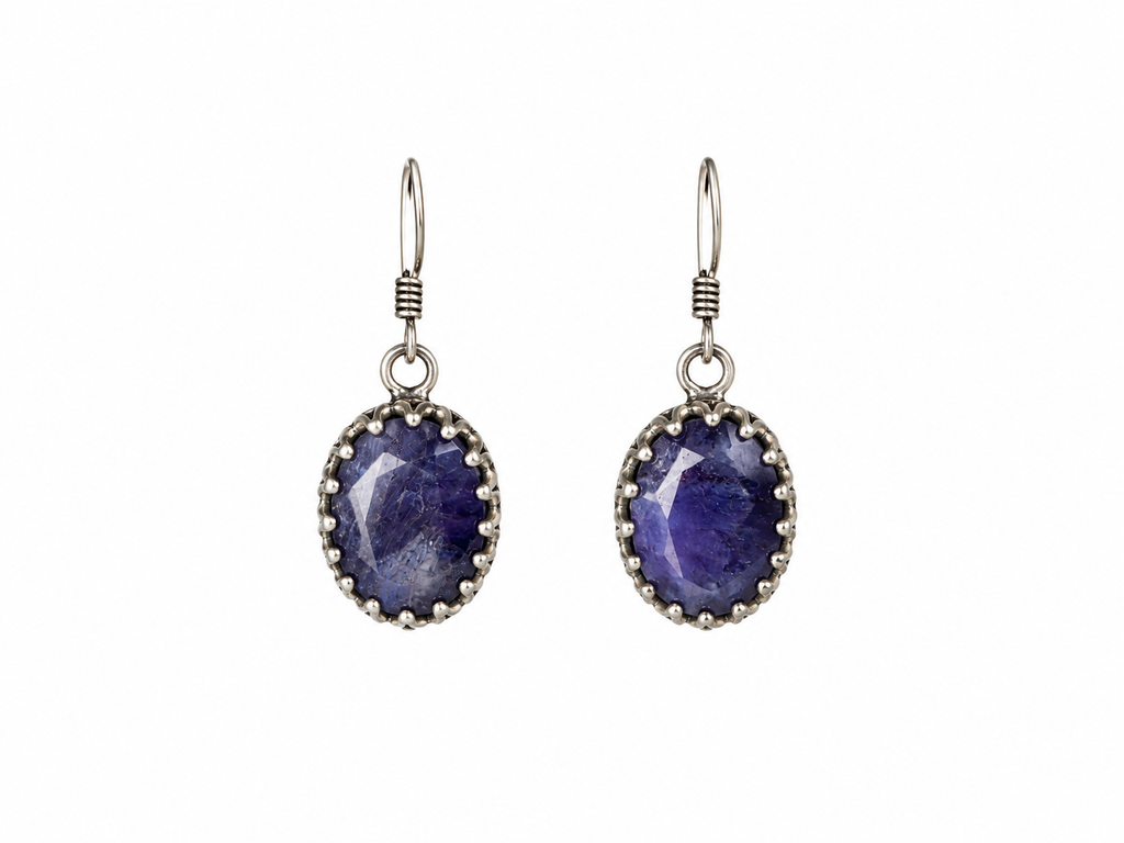 Blue Sapphire Earpiece Silver 925