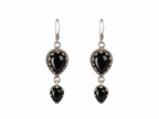 Black Onyx earpiece Silver 925