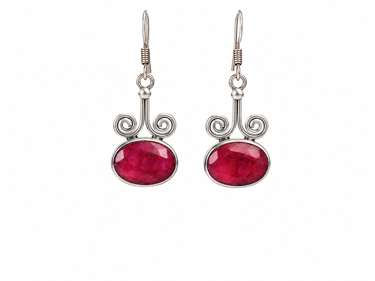 Ruby Earpiece 2 Silver 925