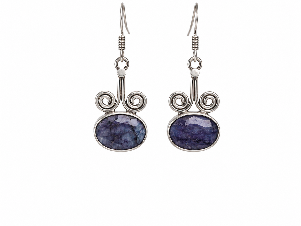 Blue Sapphire Earpiece gemstone Afmaken opspliten.