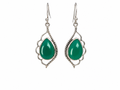 Green Onyx earpiece Silver 925