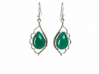 Green Onyx earpiece Silver 925