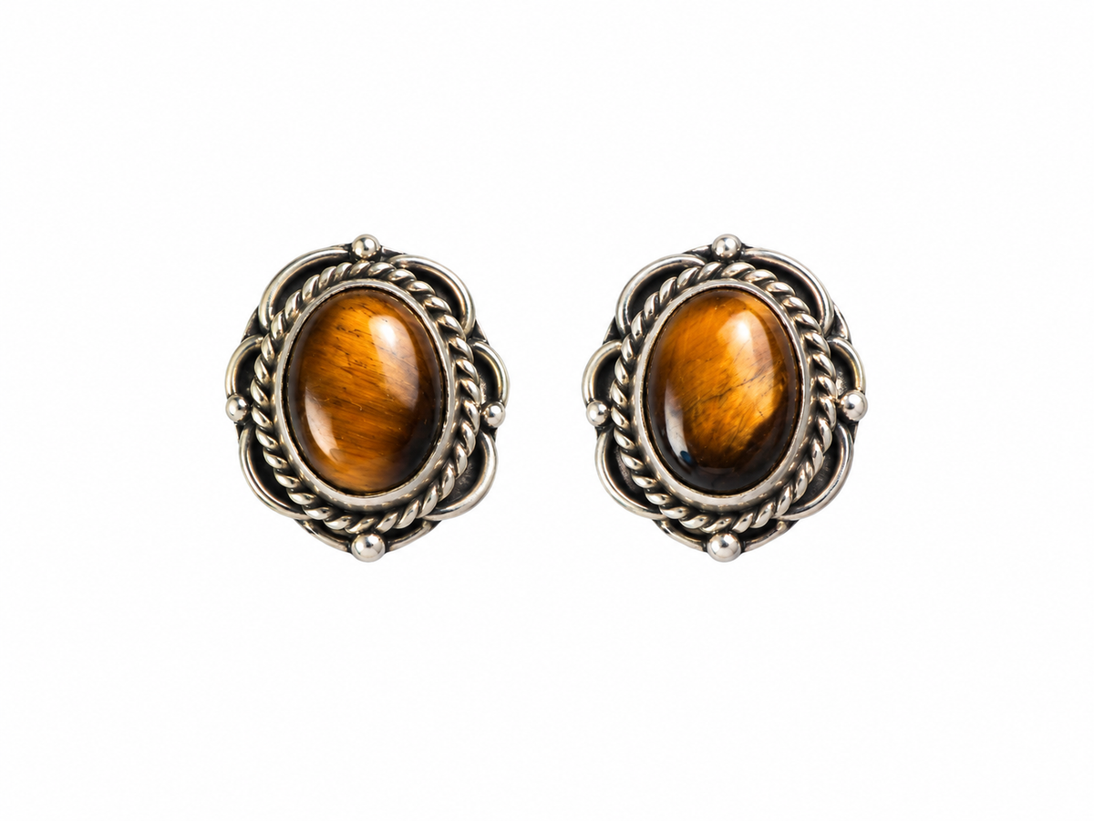 Tigereye stud earring Silver 925