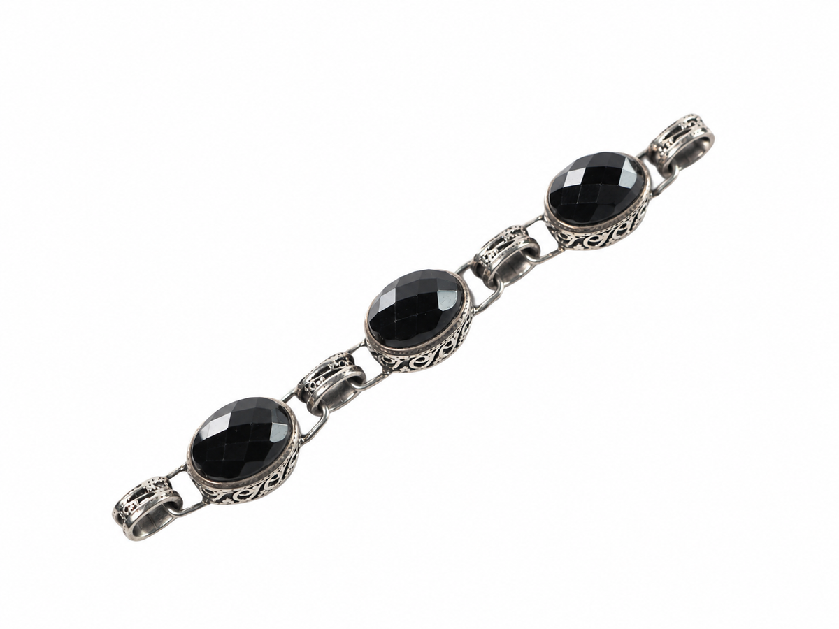 Black Onyx Bracelet Silver 925
