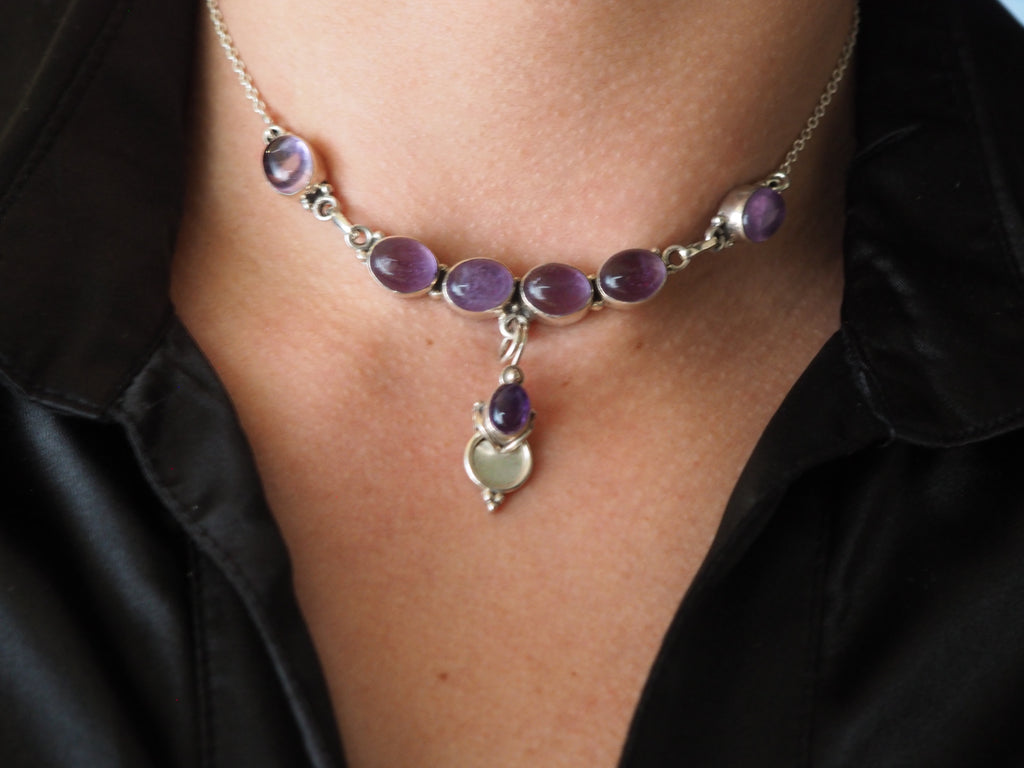 Amethist Necklace Silver 925