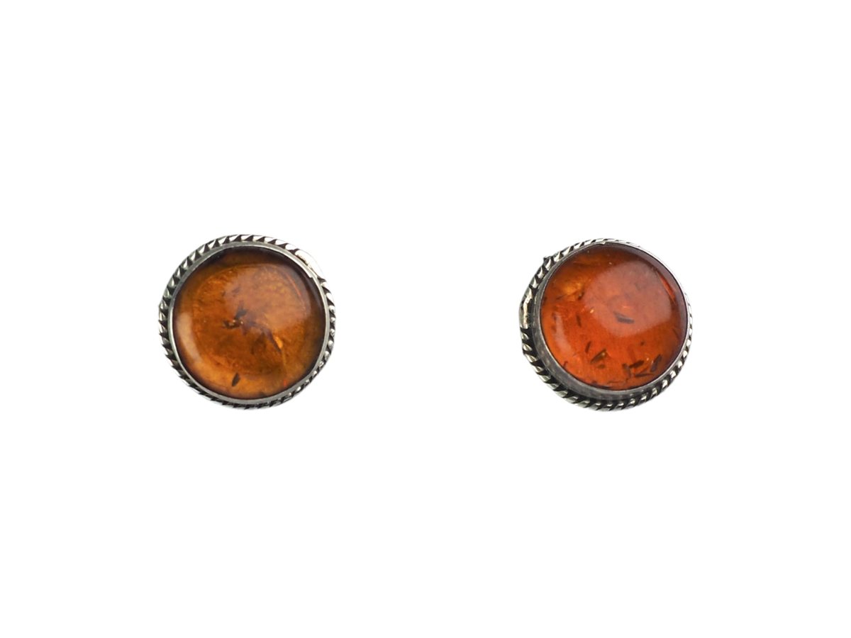Amber stud earring Silver 925