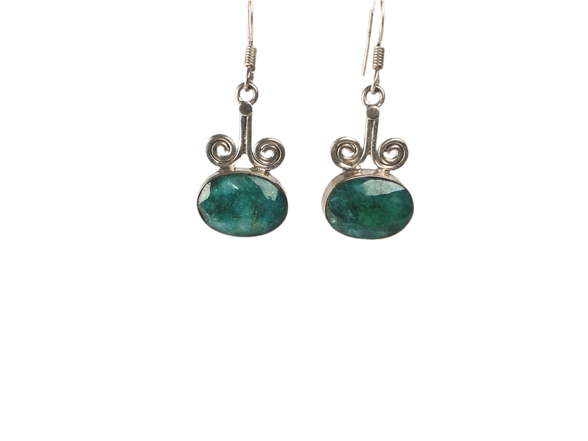Green Emrald Earpiece Silver 925