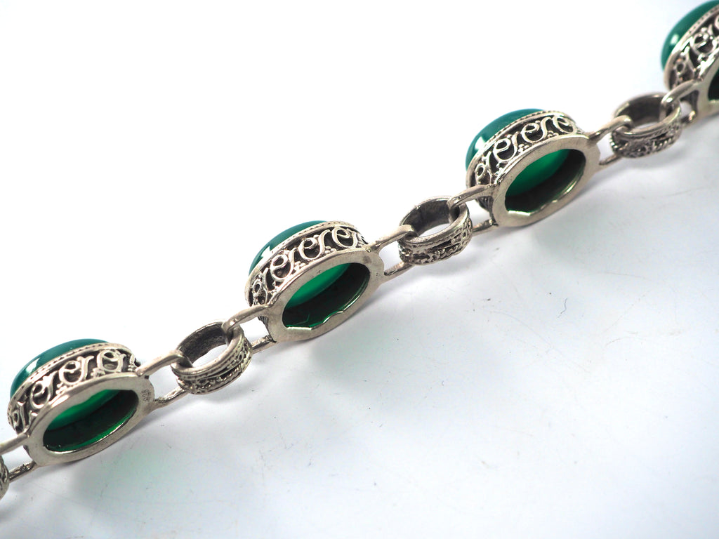 Green Onyx Bracelet Silver 925