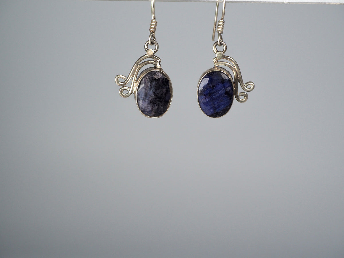 Blue Sapphire Earpiece Silver 925