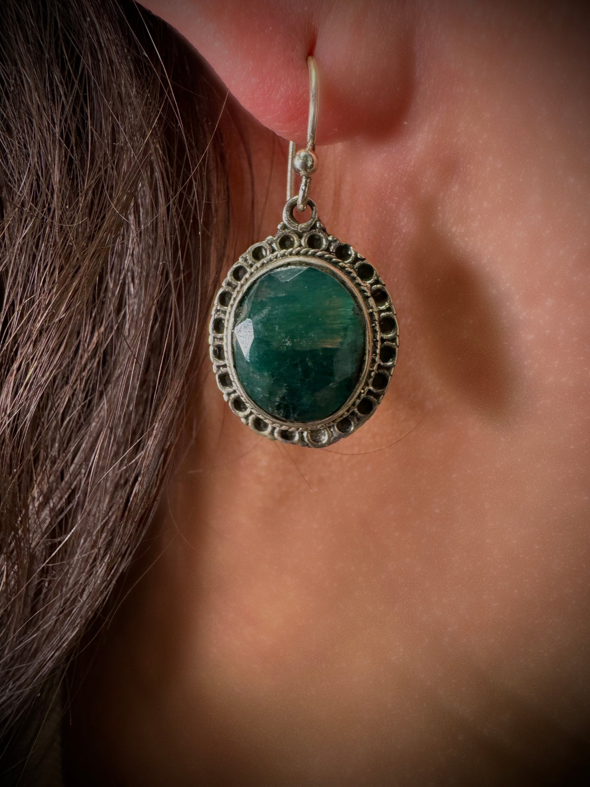 Green Emrald Earpiece Silver 925 ?