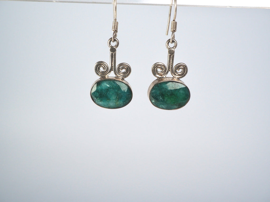 Green Emrald Earpiece Silver 925
